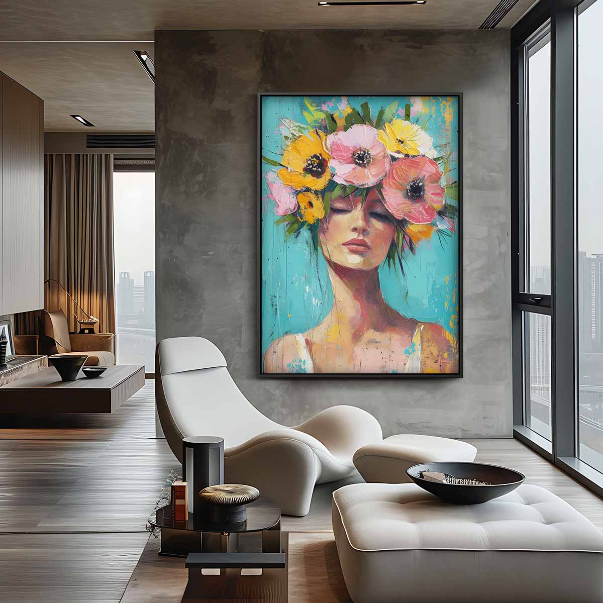 Bloemenpracht Portret Kunstwerk-canvas-dibond-plexiglas-wanddecoratie-WallArtistic