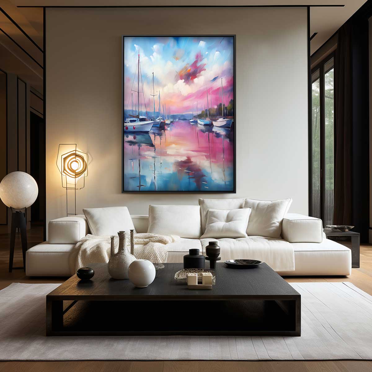 Zonsondergang Aan Het Water Kunstwerk-canvas-dibond-plexiglas-wanddecoratie-WallArtistic