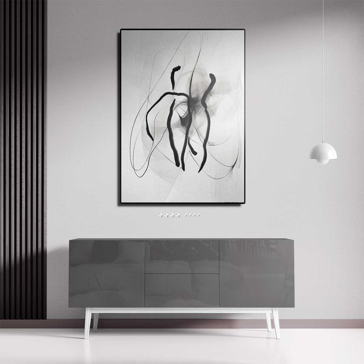 Dansende Lijnen in Mist Kunstwerk-canvas-dibond-plexiglas-wanddecoratie-WallArtistic