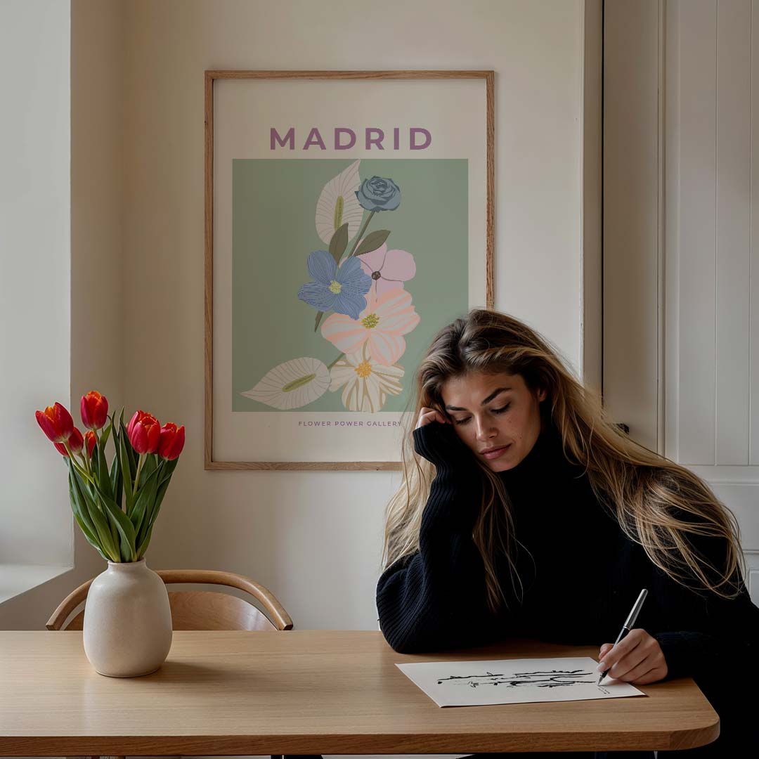 Bloemenpracht Madrid Poster-WallArtistic