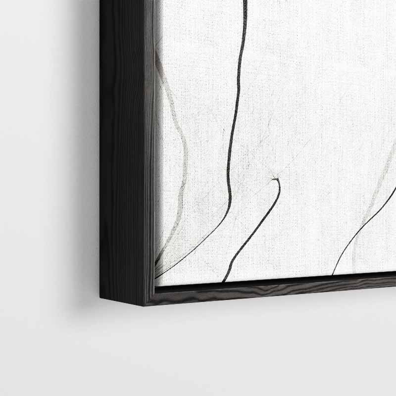 Zwarte Lijnen op Witte Rust Kunstwerk-canvas-dibond-plexiglas-wanddecoratie-WallArtistic