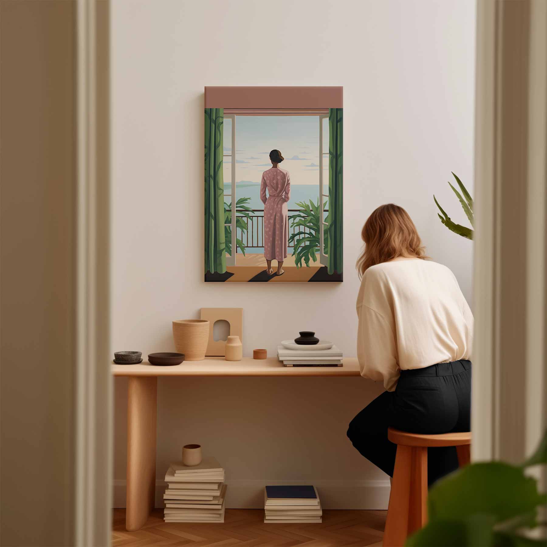 Uitzicht over de Oceaan Kunstwerk-canvas-dibond-plexiglas-wanddecoratie-WallArtistic
