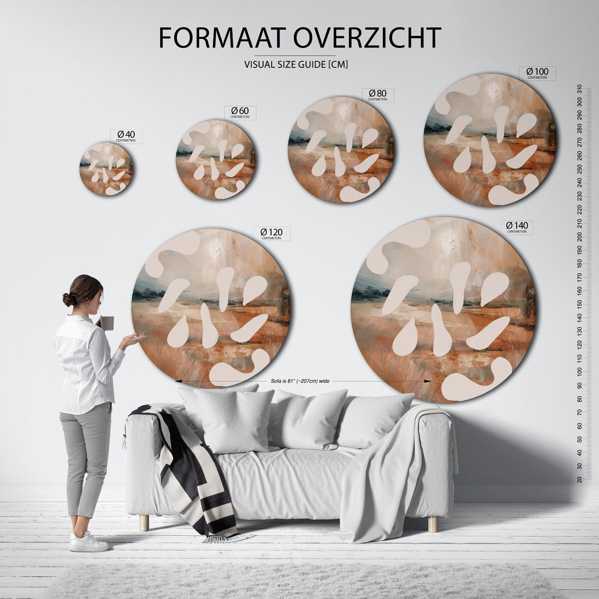Abstracte vormen Muurcirkel