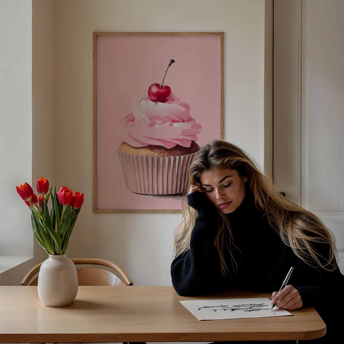 Cupcake met Kersje Poster