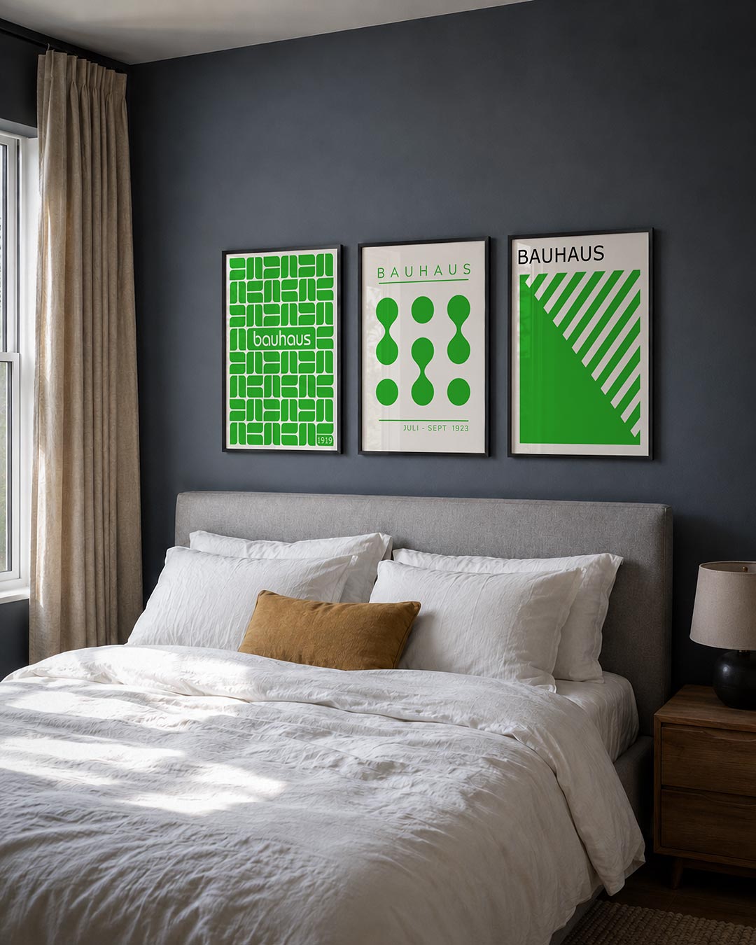 Groene vormenstructuur Posterset