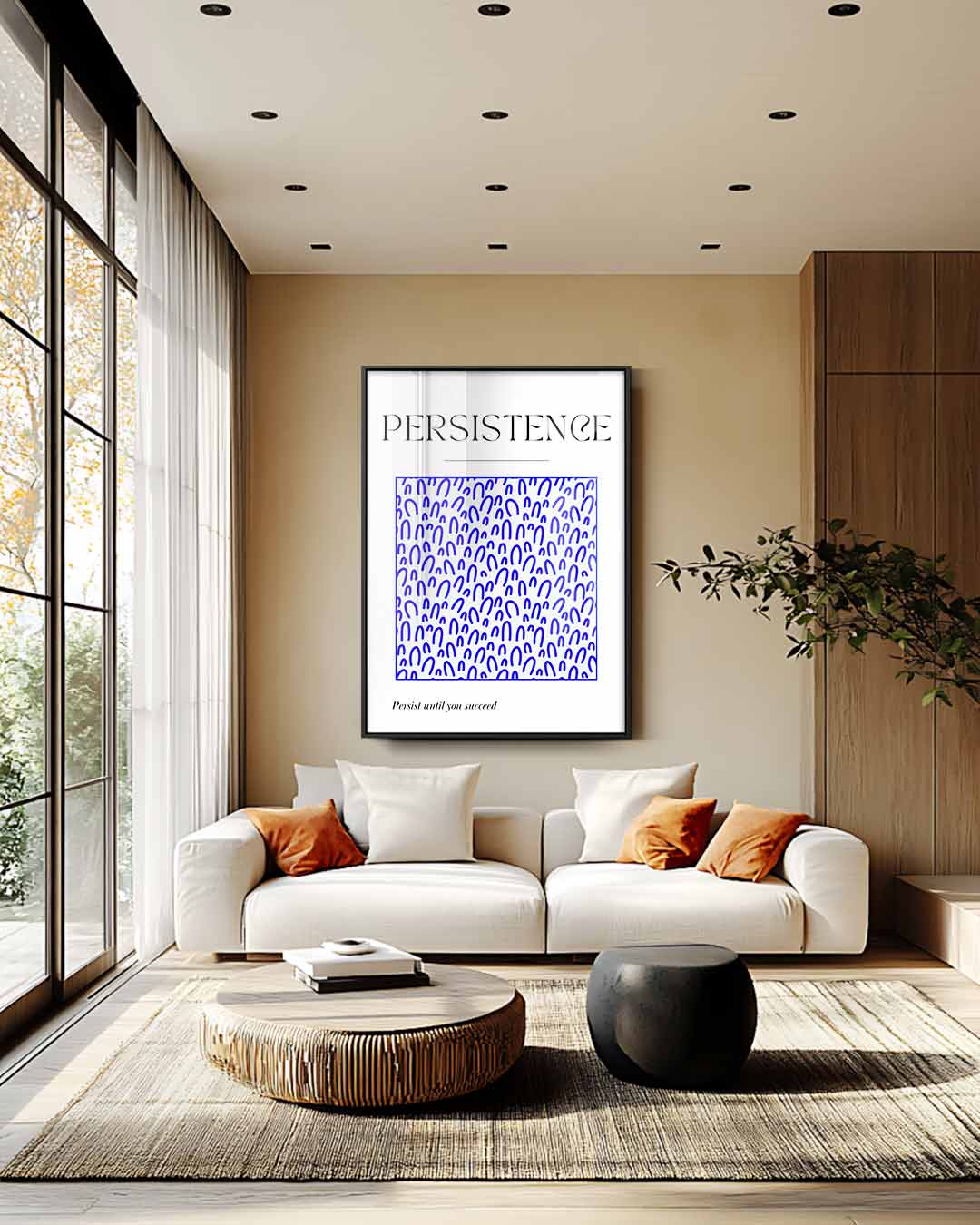 Doorzettingsvermogen in Blauw Kunstwerk-canvas-dibond-plexiglas-wanddecoratie-WallArtistic