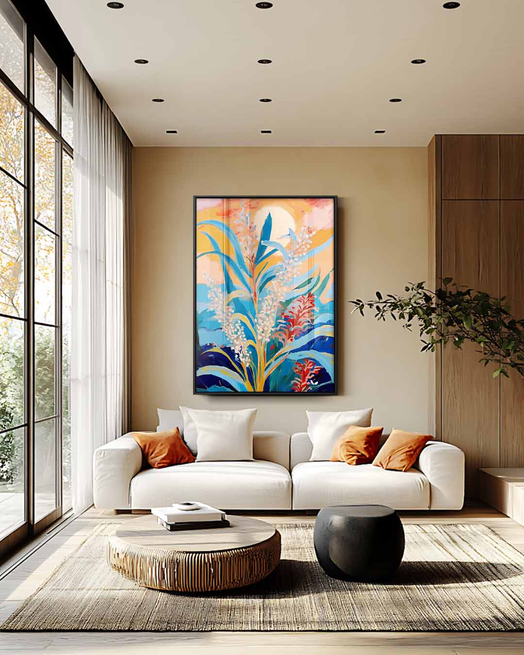 Zomerse Bloemenpracht Kunstwerk-canvas-dibond-plexiglas-wanddecoratie-WallArtistic