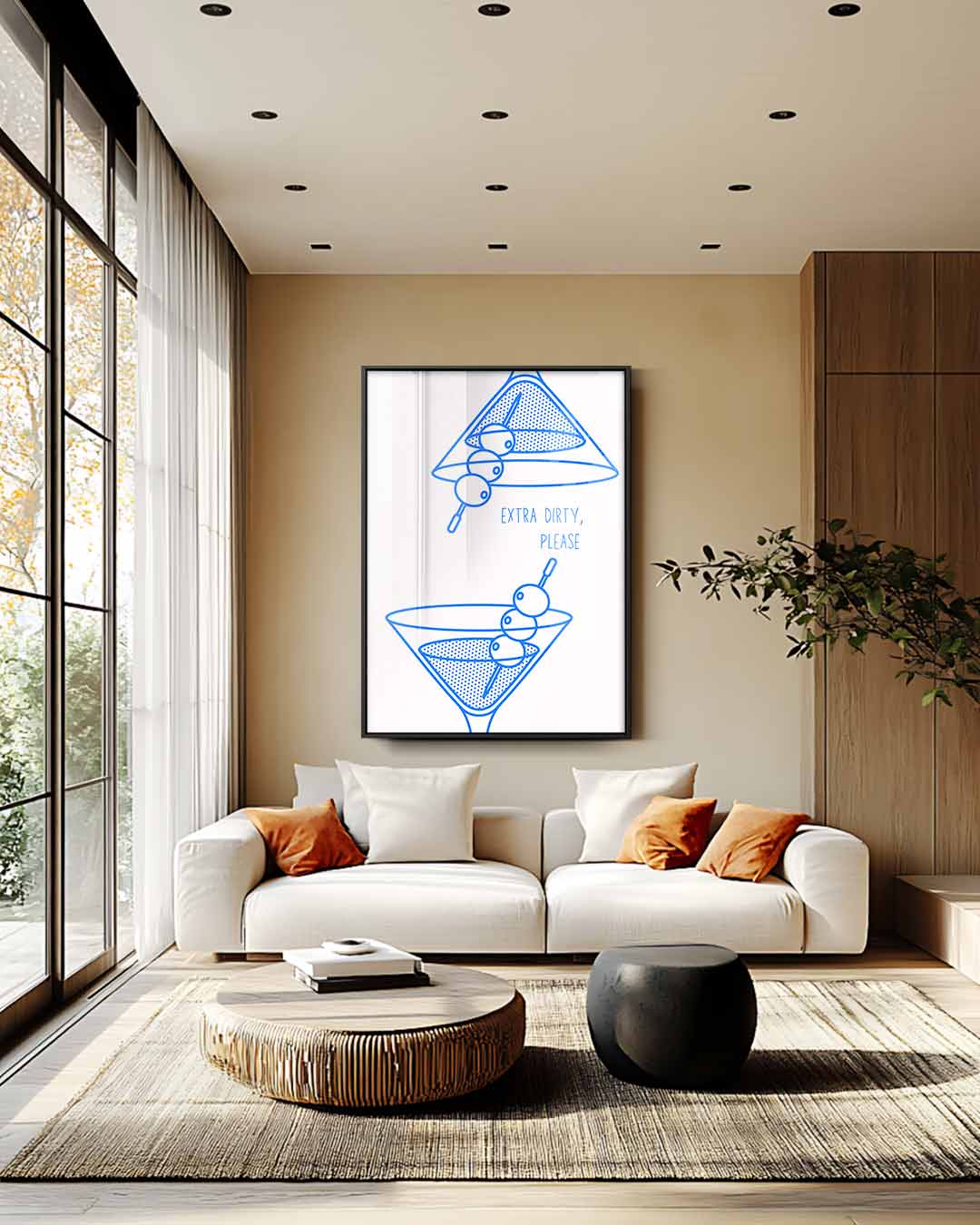Martini Illustratie Extra Dirty Kunstwerk-canvas-dibond-plexiglas-wanddecoratie-WallArtistic