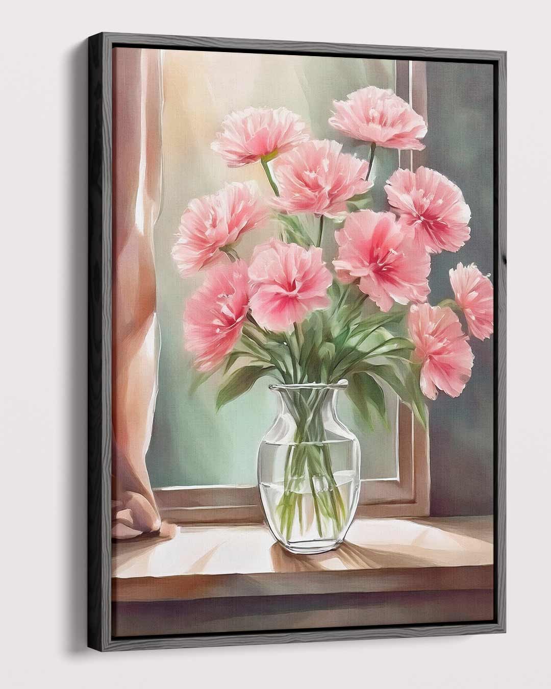 Bloemenpracht in Vensterlicht Kunstwerk-canvas-dibond-plexiglas-wanddecoratie-WallArtistic