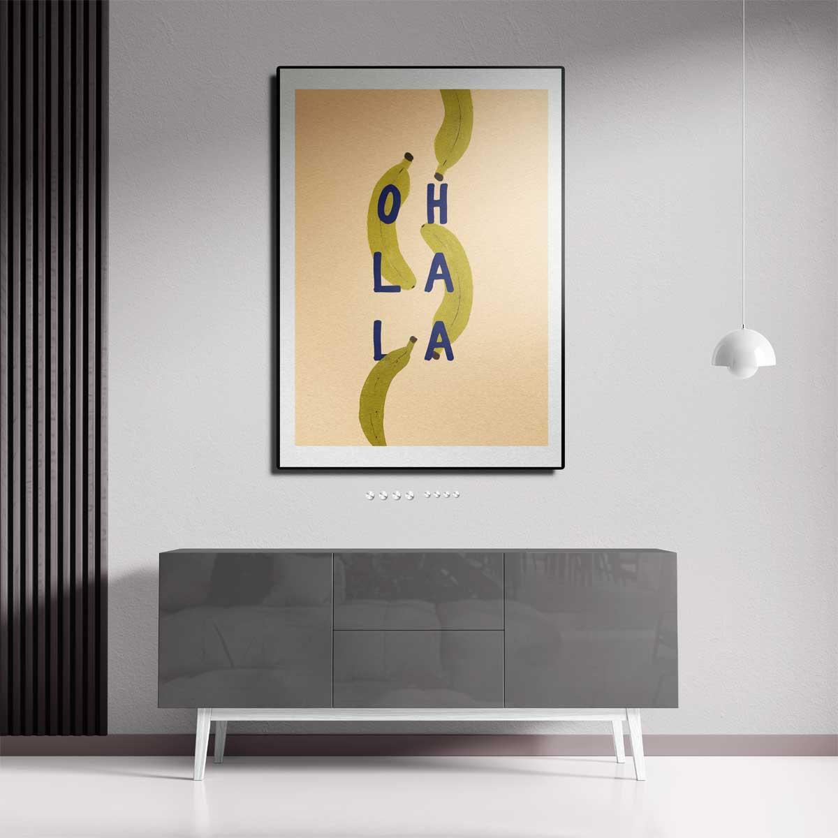 Ohlala Bananenprint Kunstwerk-canvas-dibond-plexiglas-wanddecoratie-WallArtistic