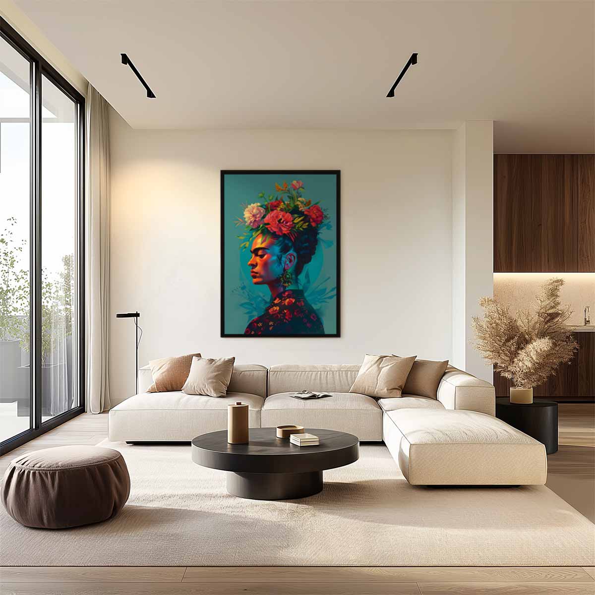 Bloemenkroon Portret Kunstwerk-canvas-dibond-plexiglas-wanddecoratie-WallArtistic