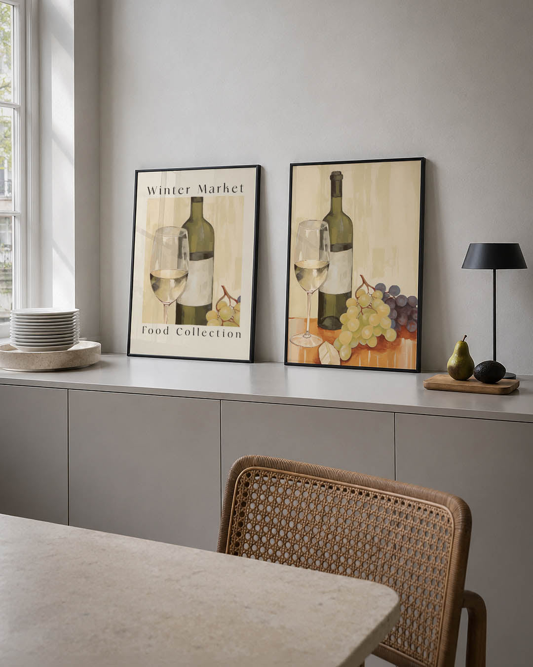 Wijn en druiven Posterset