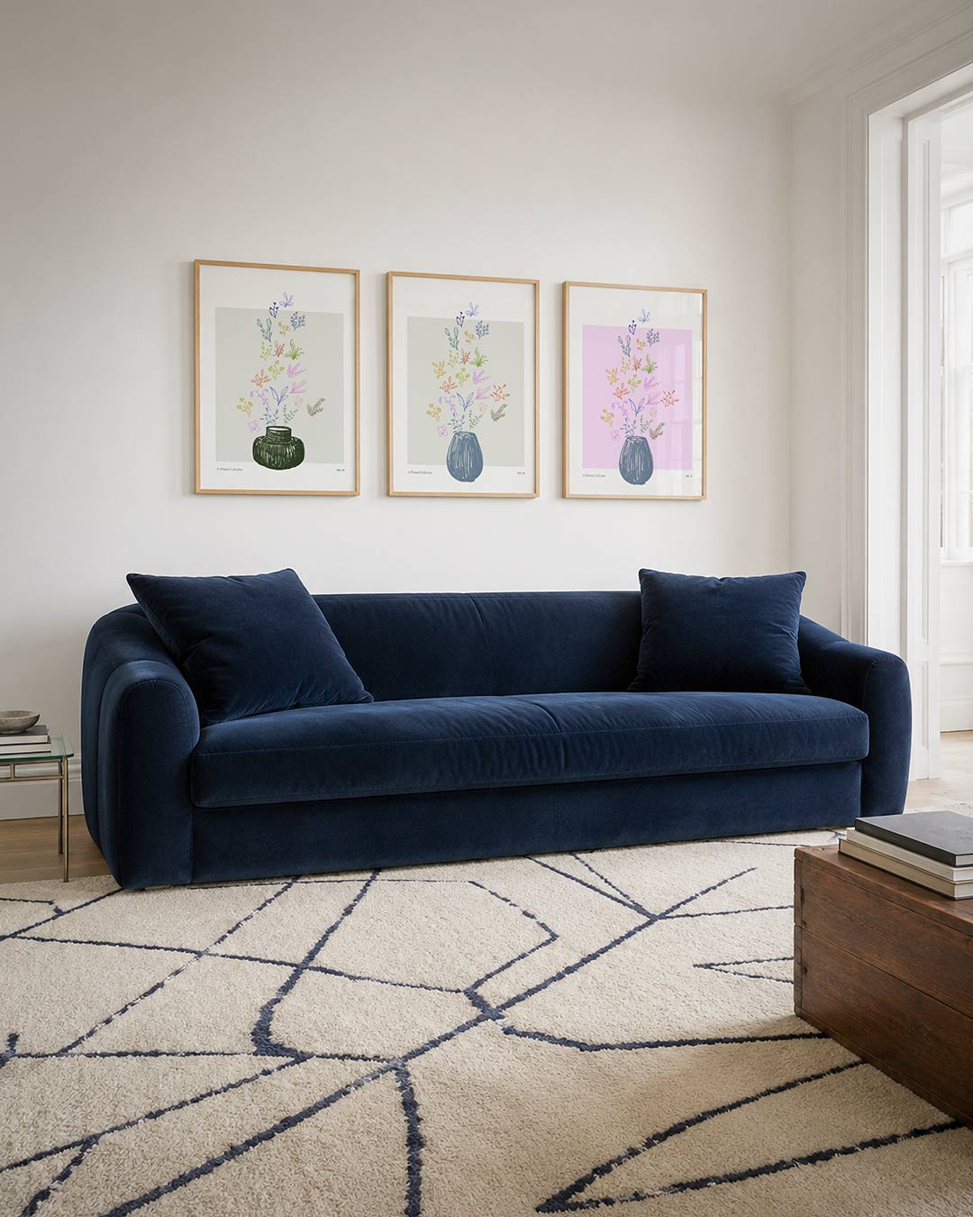 Bloemige lijnenspel Posterset