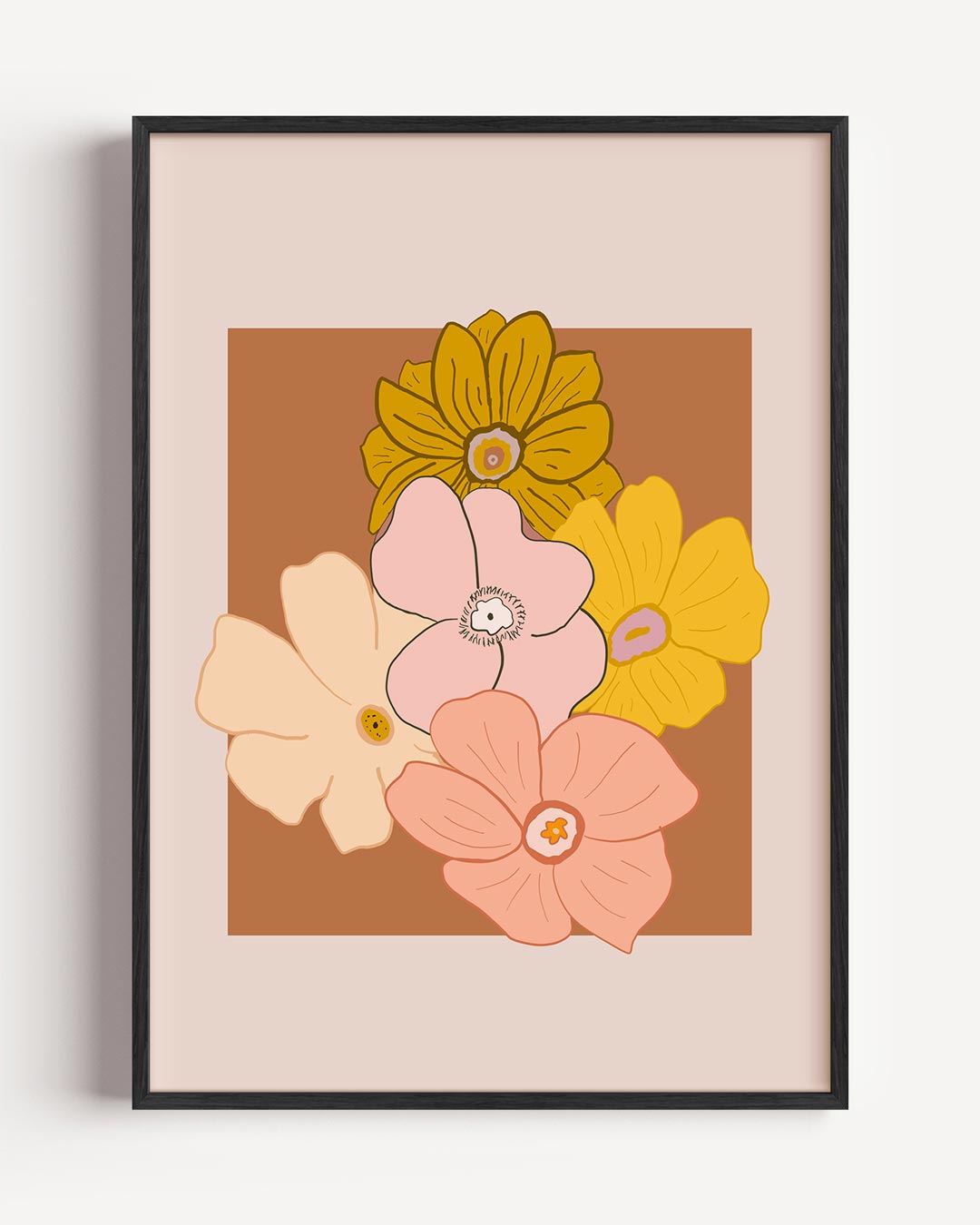 Vrolijke Bloemenmix Poster-WallArtistic