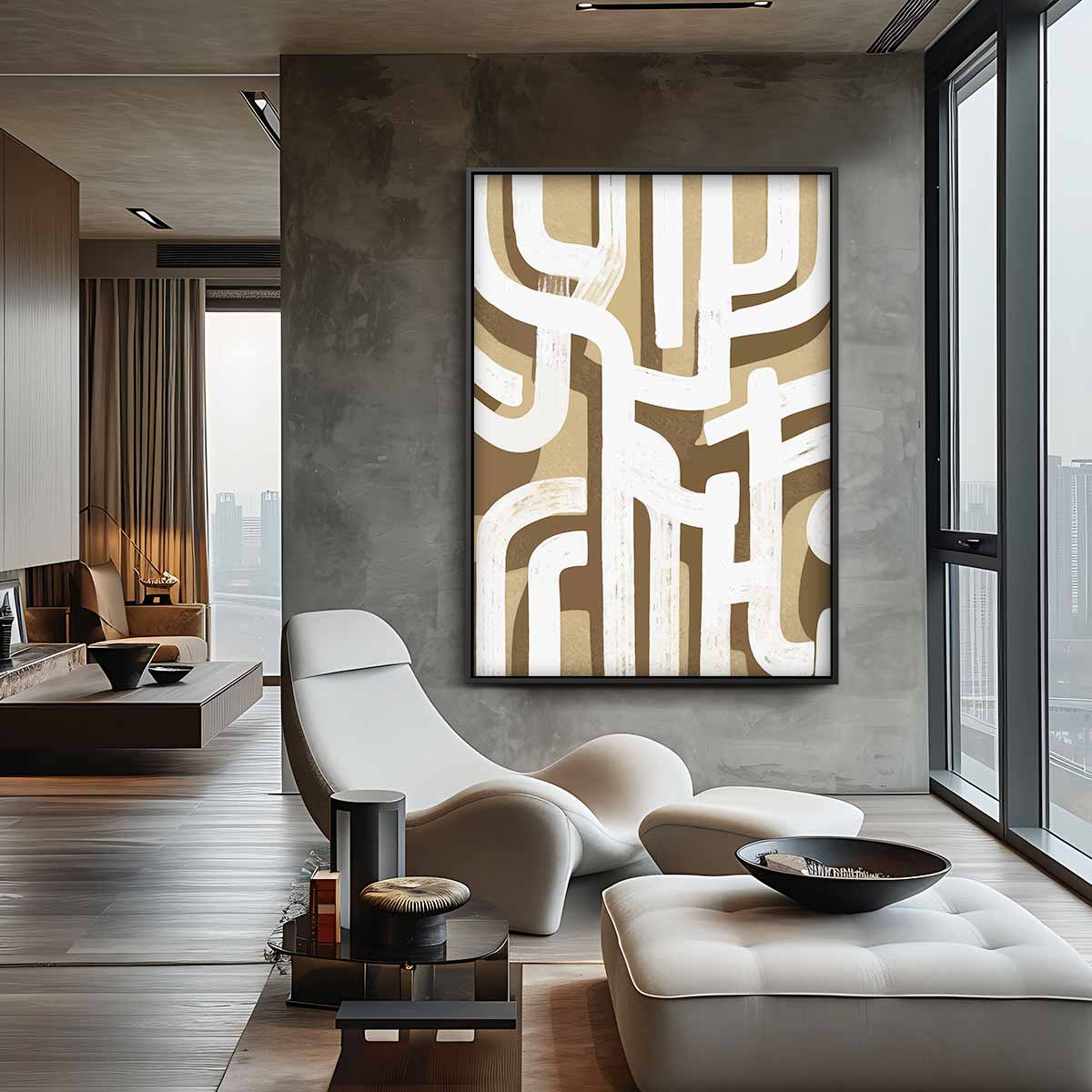 Krachtige Abstracte Patroon Kunstwerk-canvas-dibond-plexiglas-wanddecoratie-WallArtistic