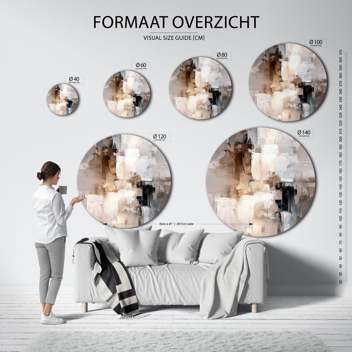 Abstracte vormen Muurcirkel
