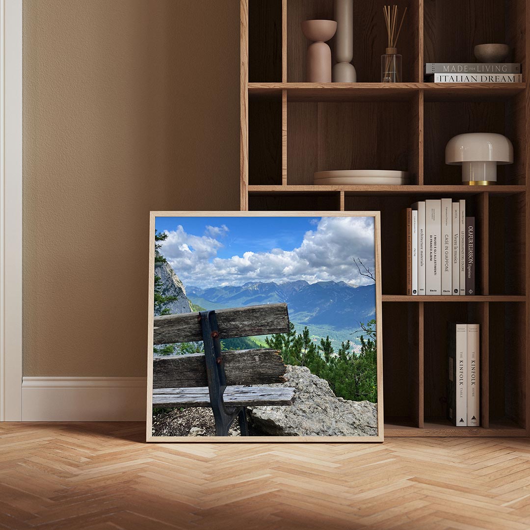Landschap met bank Poster