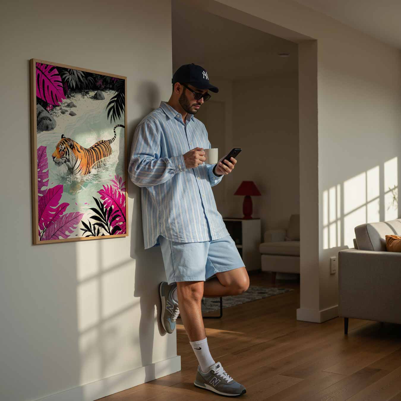 Tropische Tijger in het Water Poster-WallArtistic