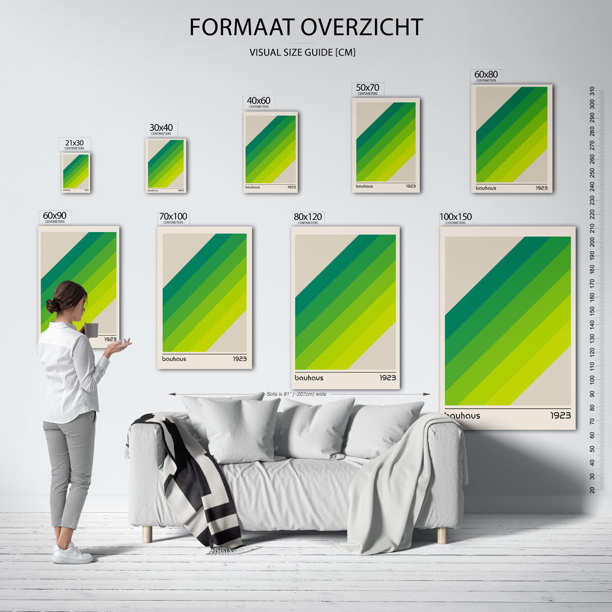 Diagonale kleurvlakken Poster