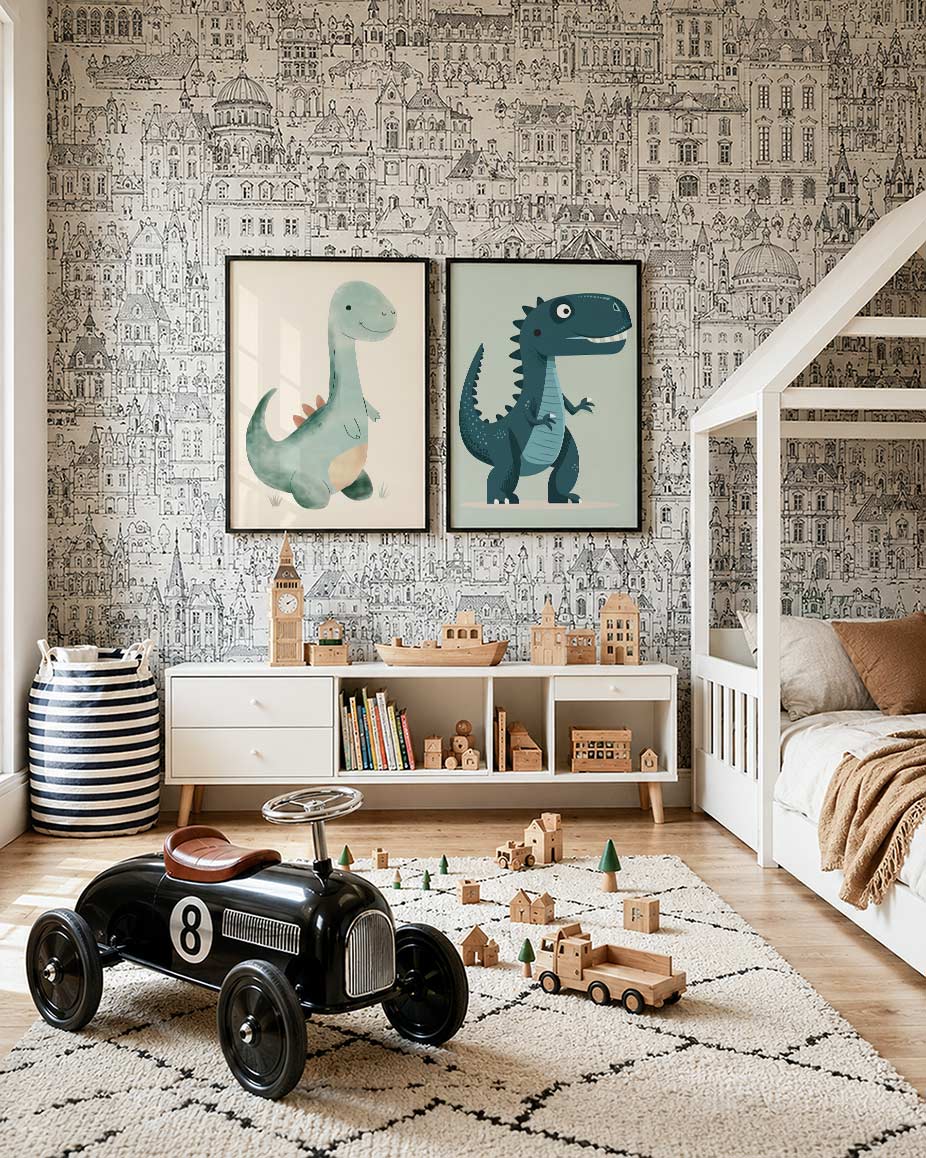 Vrolijke dino Posterset