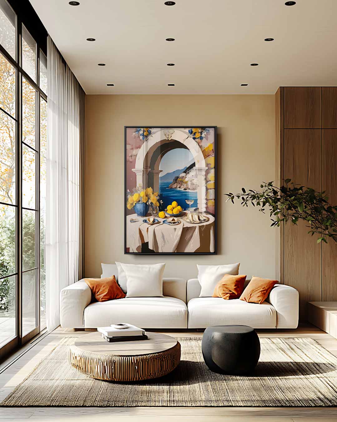 Mediterrane Eettafelsfeer Kunstwerk-canvas-dibond-plexiglas-wanddecoratie-WallArtistic