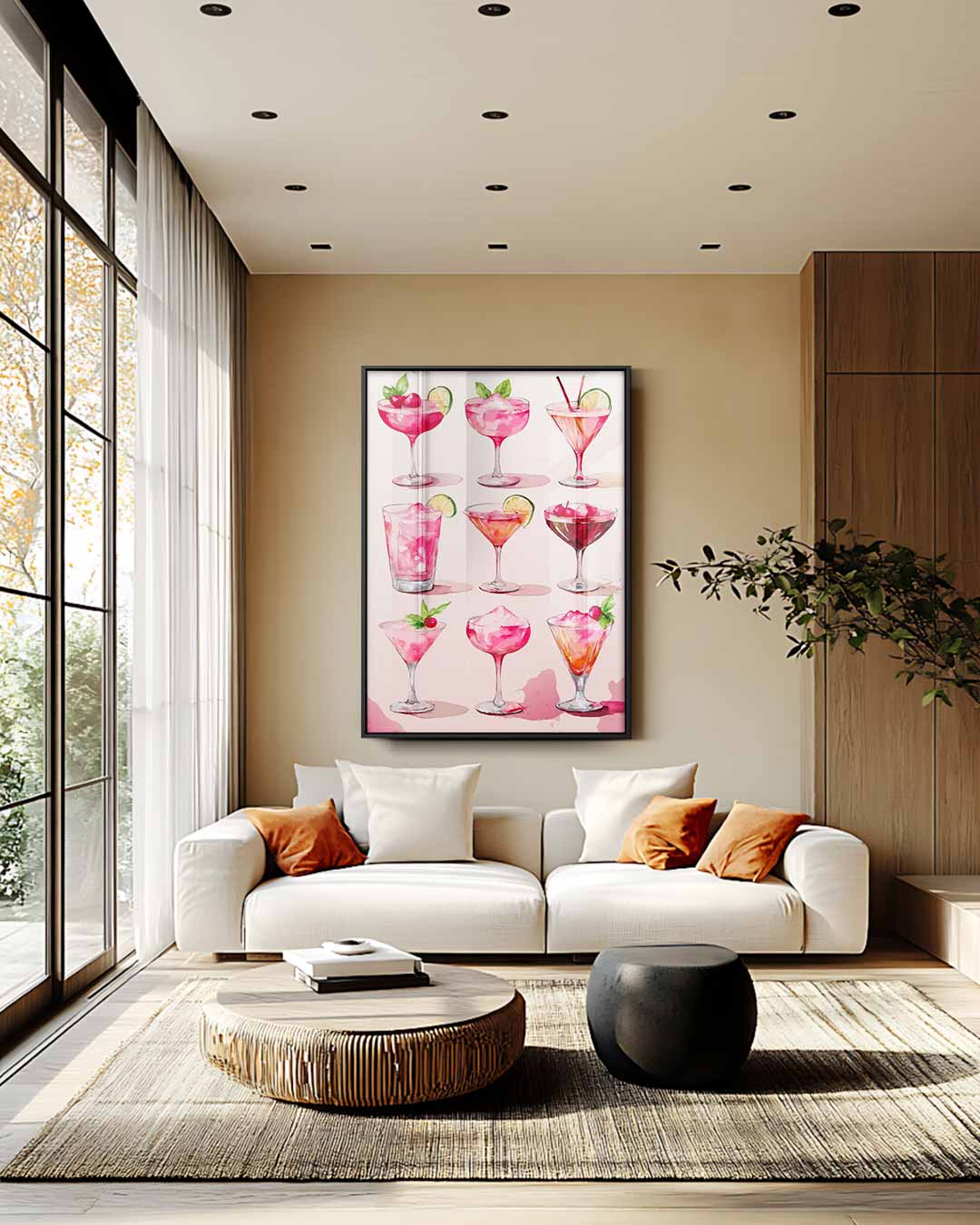 Verfrissende Cocktail Illustraties Kunstwerk-canvas-dibond-plexiglas-wanddecoratie-WallArtistic
