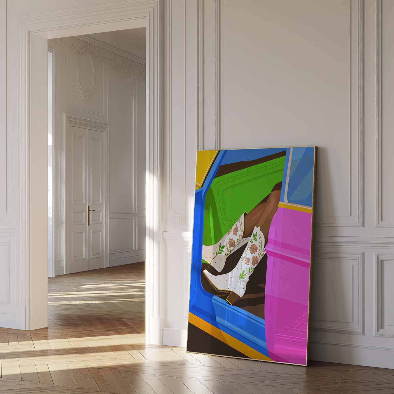 Vrolijke Cowboy Stijl Poster-WallArtistic