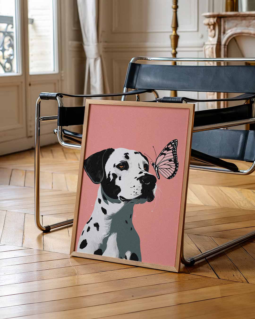 Dalmatier met Vlinder Vrolijkheid Poster