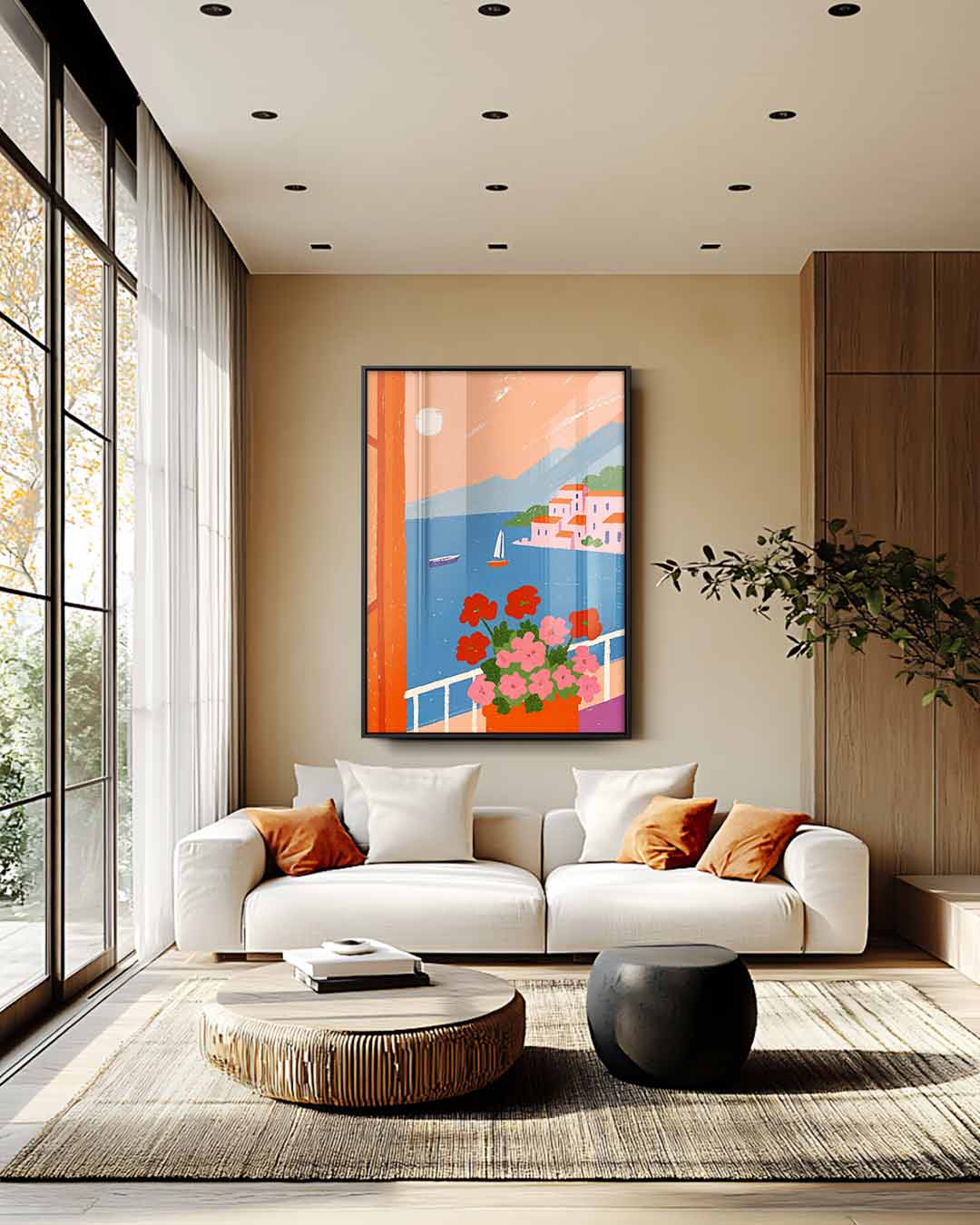 Uitzicht op Bloemrijke Haven Kunstwerk-canvas-dibond-plexiglas-wanddecoratie-WallArtistic
