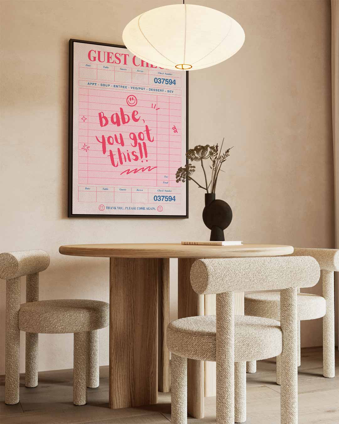 Motiverende Bon "Babe, You Got This Kunstwerk-canvas-dibond-plexiglas-wanddecoratie-WallArtistic