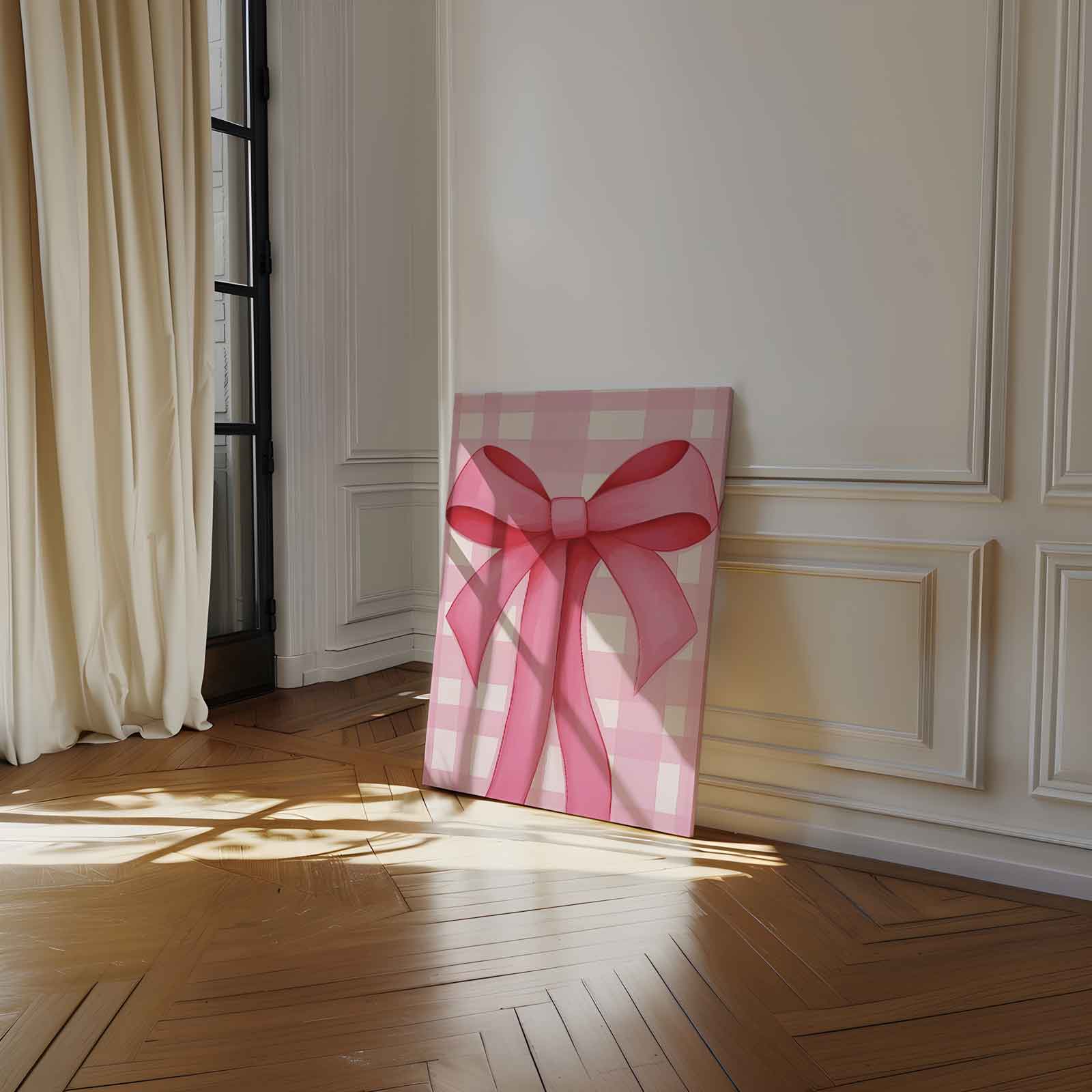 Roze Strik Kunstwerk-canvas-dibond-plexiglas-wanddecoratie-WallArtistic