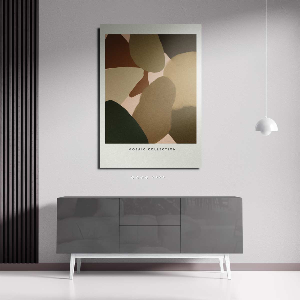 Aardse Abstracte Mozaïek Kunstwerk-canvas-dibond-plexiglas-wanddecoratie-WallArtistic