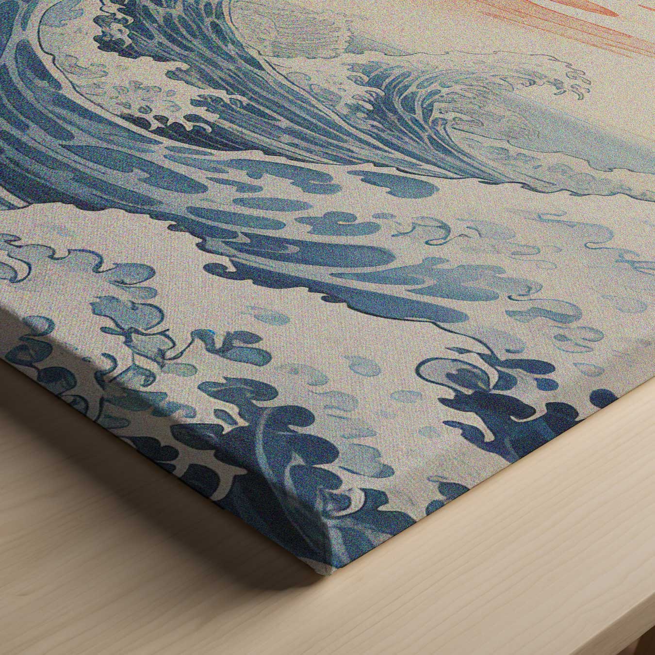 Dynamische Zeegolven Onder een Perzikkleurige Hemel Kunstwerk-canvas-dibond-plexiglas-wanddecoratie-WallArtistic