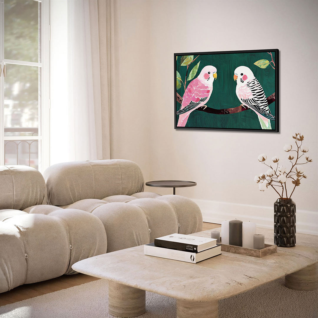 Vrolijke parkieten Kunstwerk