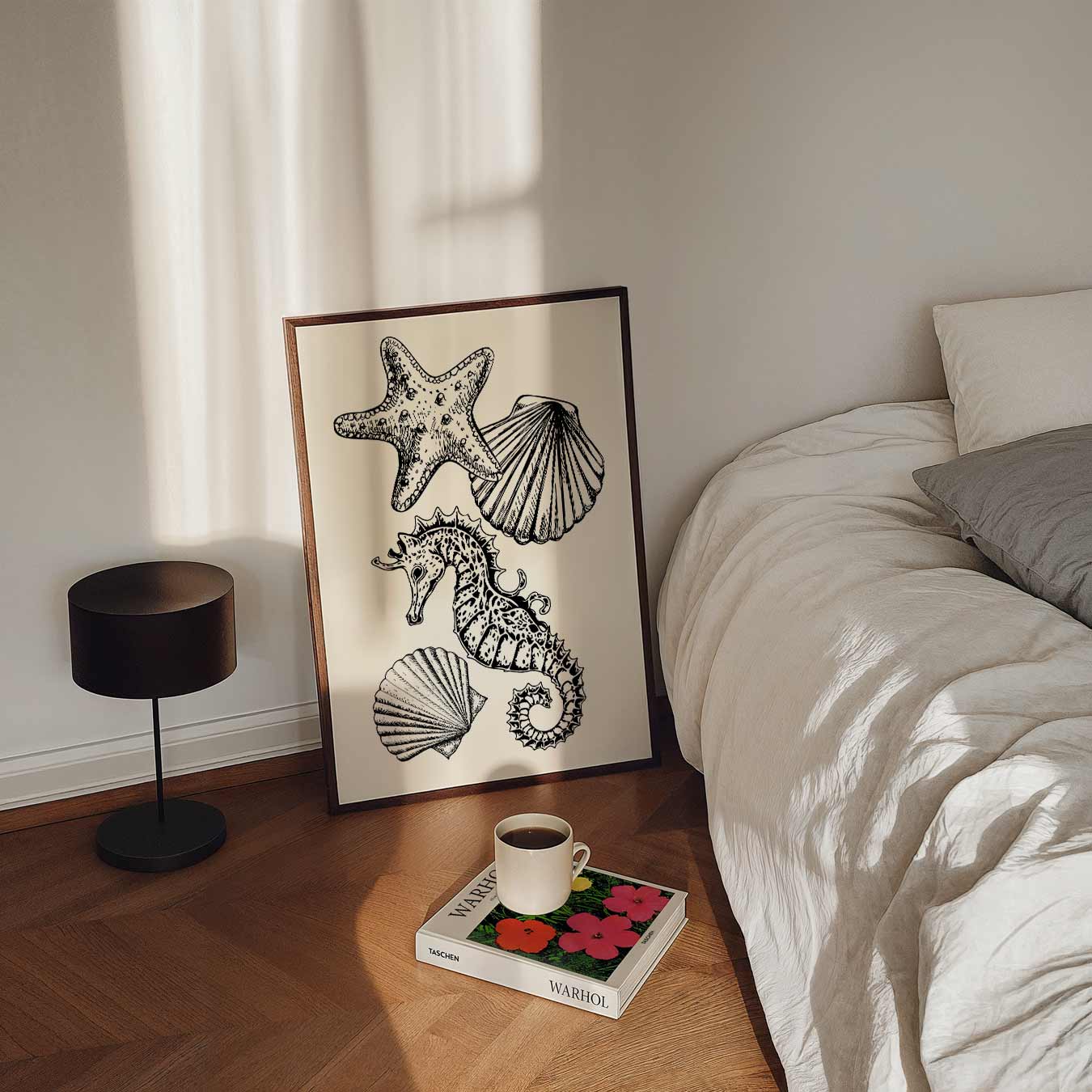 Zeedieren Sierlijke Illustraties Poster-WallArtistic