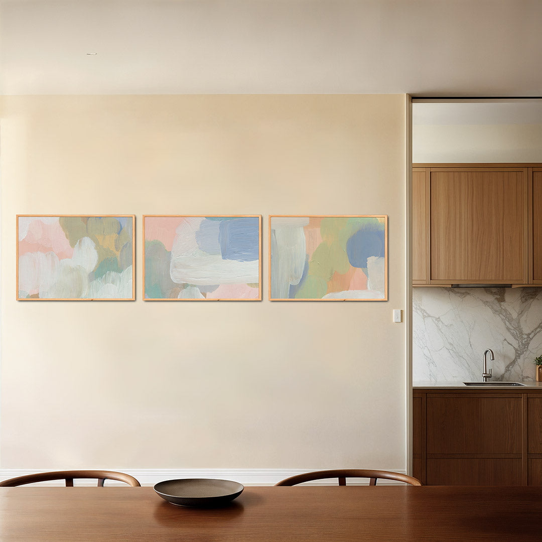 Zachte kleurenharmonie Posterset
