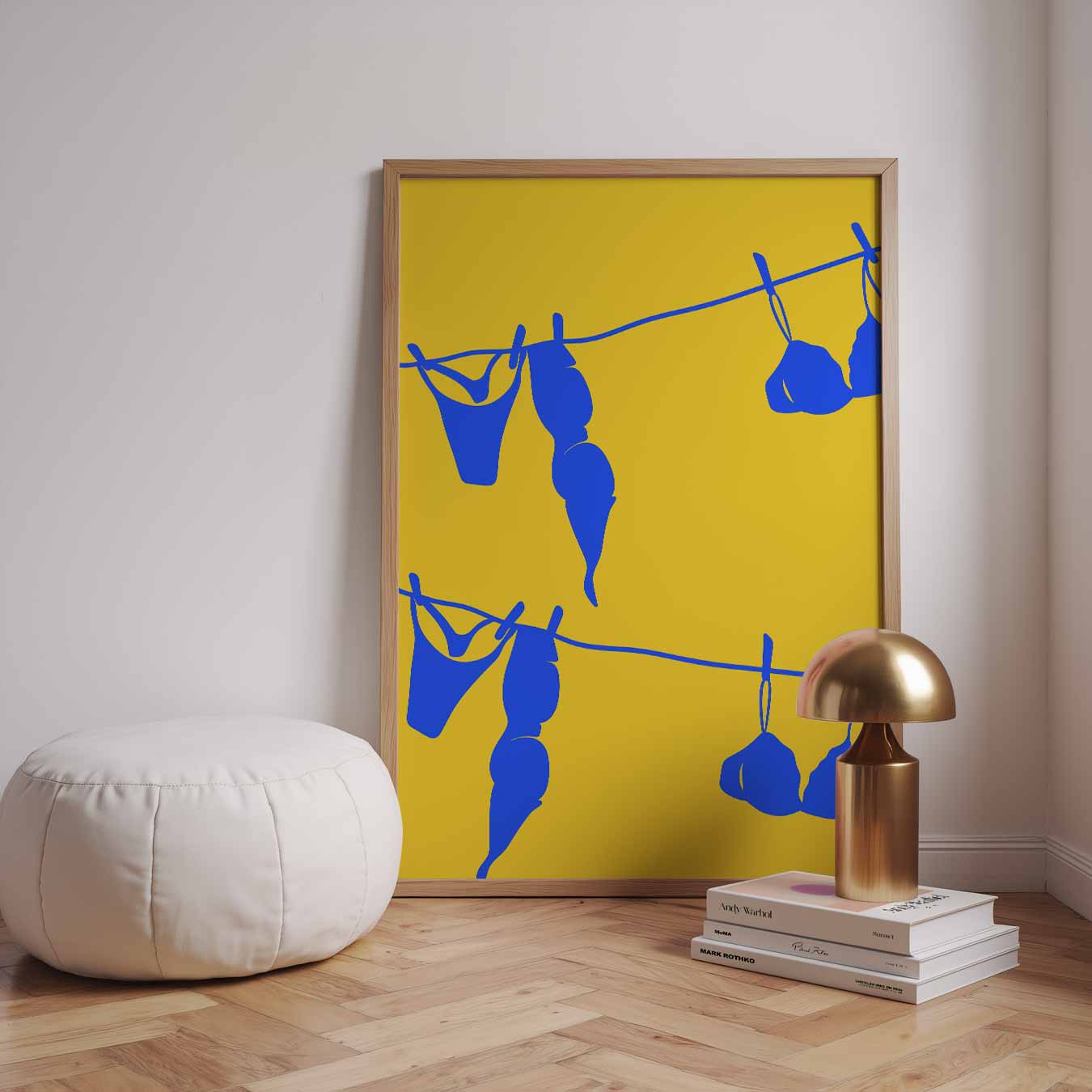 Speelse Waslijn Wanddecoratie Poster-WallArtistic