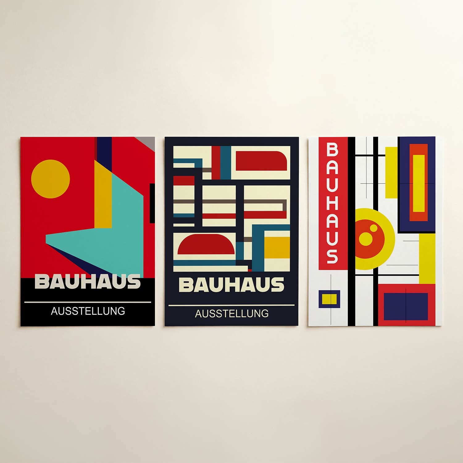 Kleurrijke vlakverdeling Posterset