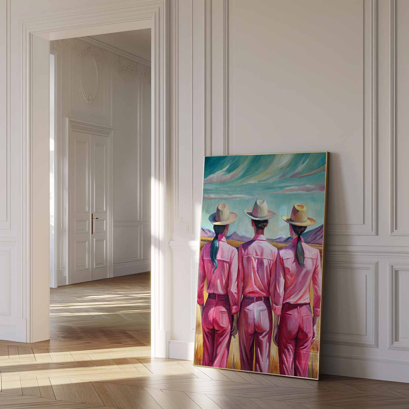 Drie Vriendinnen in het Veld Poster