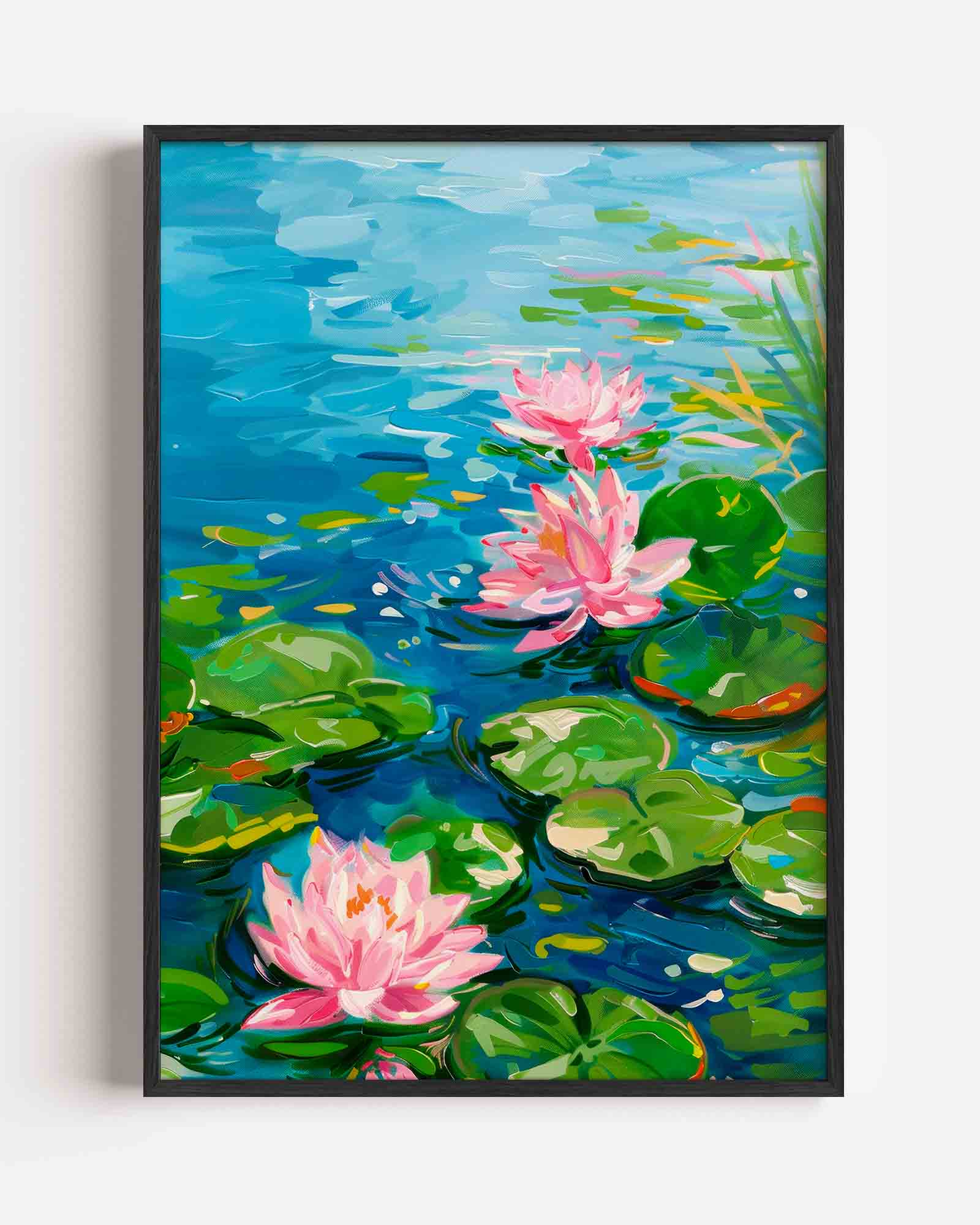 Waterlelies en bladeren Poster