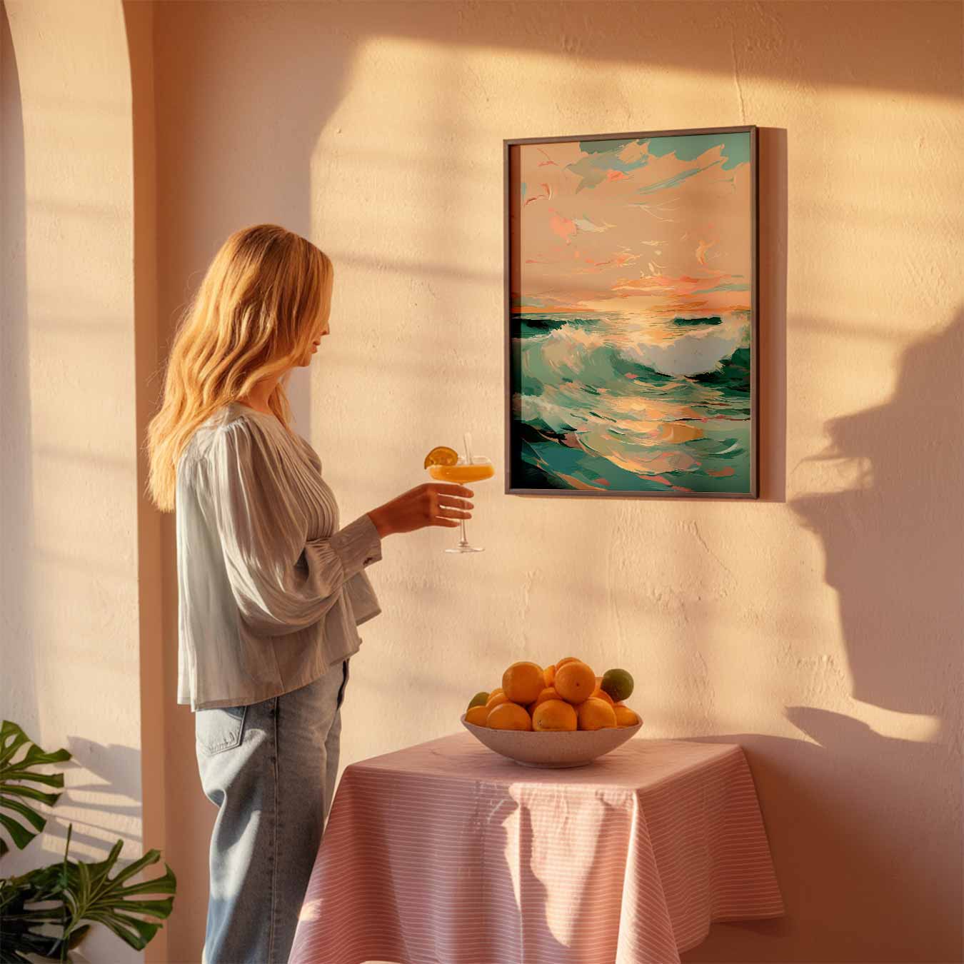 Zonsondergang aan Zee Poster-WallArtistic