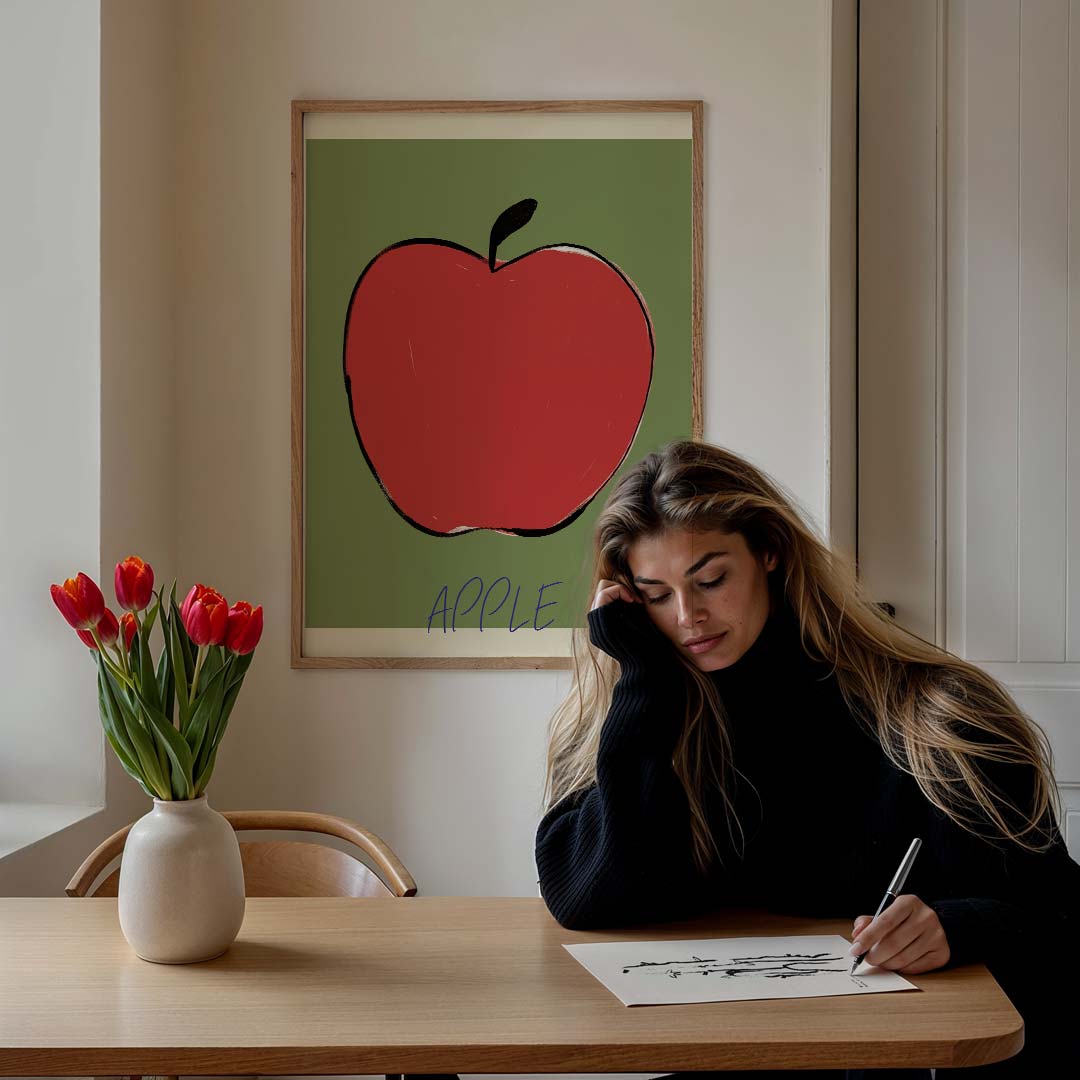 Minimalistische Appel Poster-WallArtistic