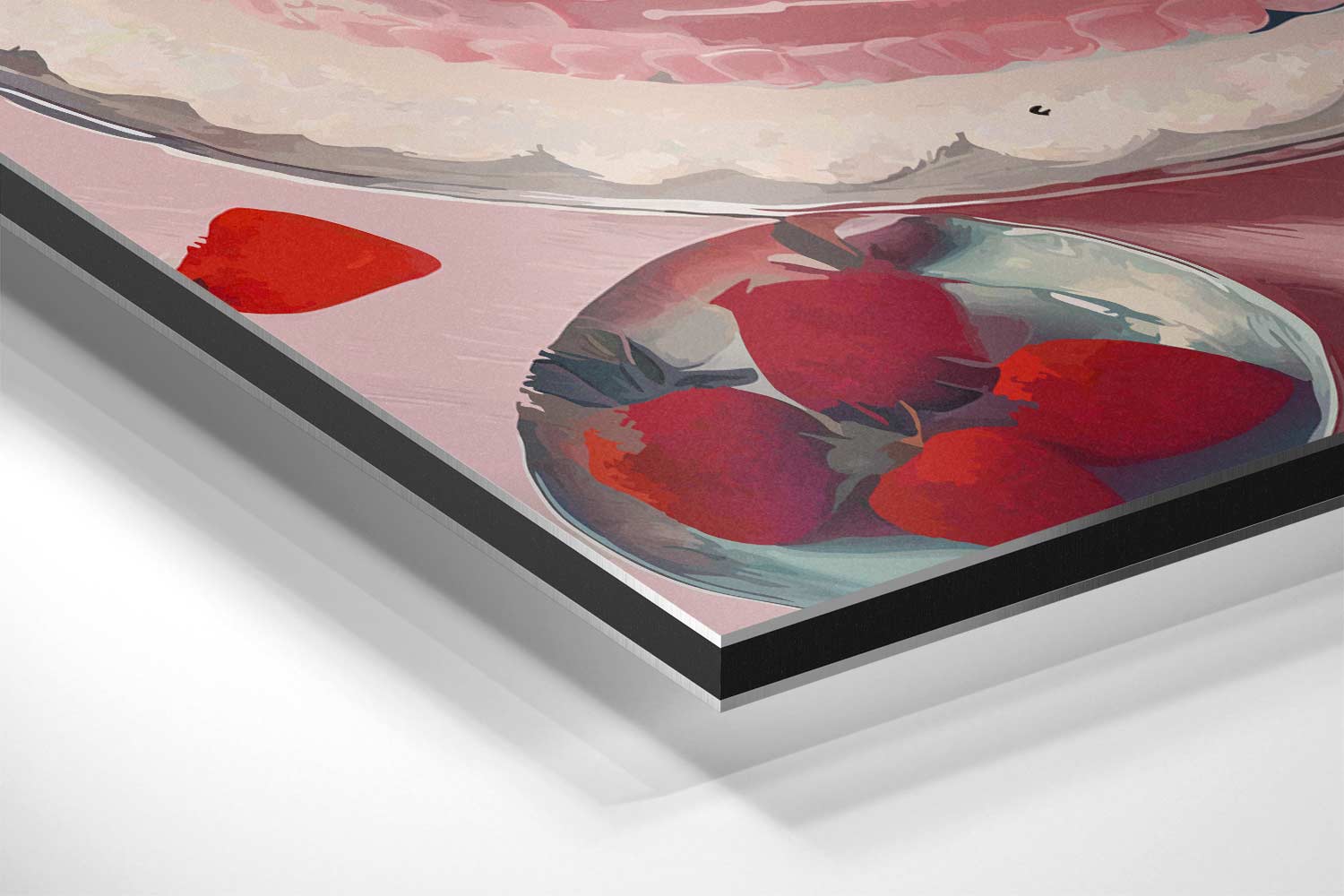 Romantische Rozen Taart Kunstwerk-canvas-dibond-plexiglas-wanddecoratie-WallArtistic