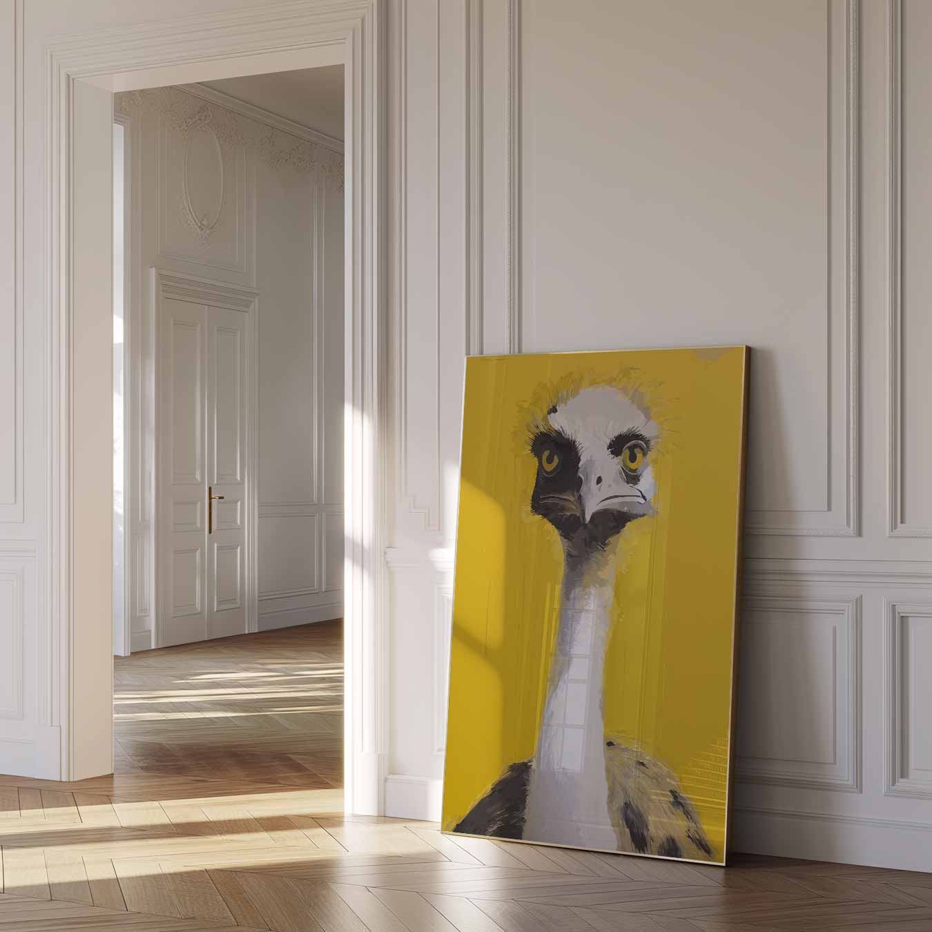 Kleurrijke Struisvogel Blikvanger Poster-WallArtistic