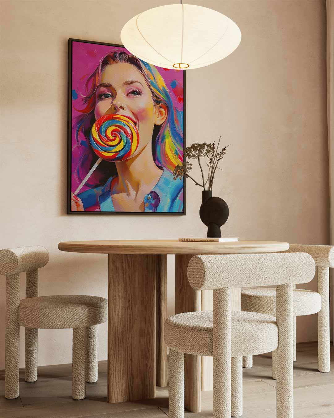 Kleurrijke Lolly Liefde Kunstwerk-canvas-dibond-plexiglas-wanddecoratie-WallArtistic