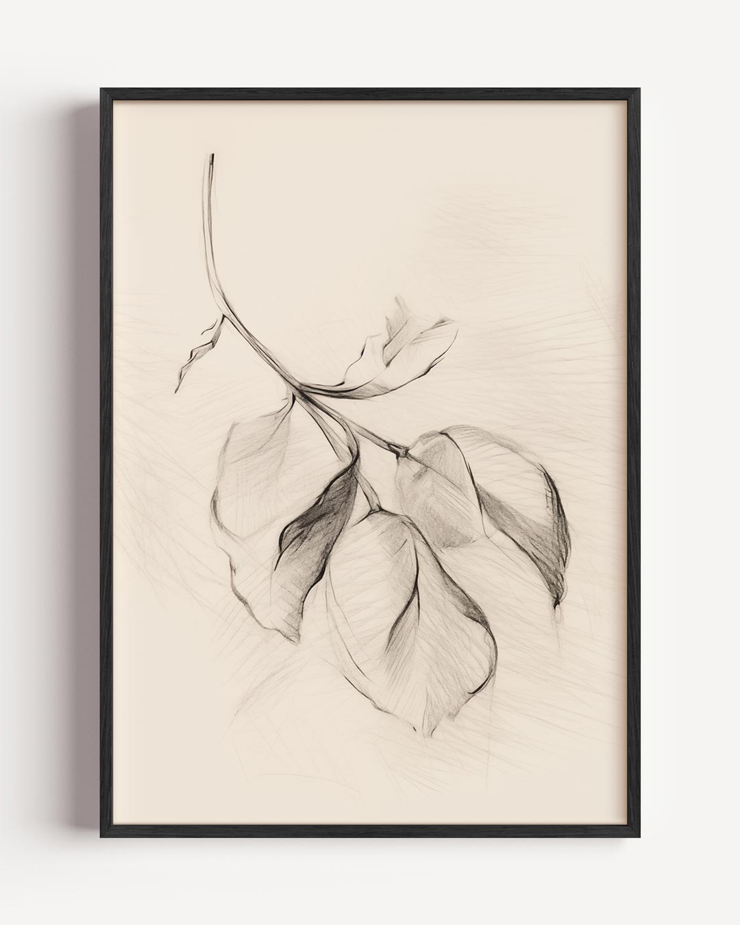 Elegant Potloodschets van Bladeren Poster-WallArtistic