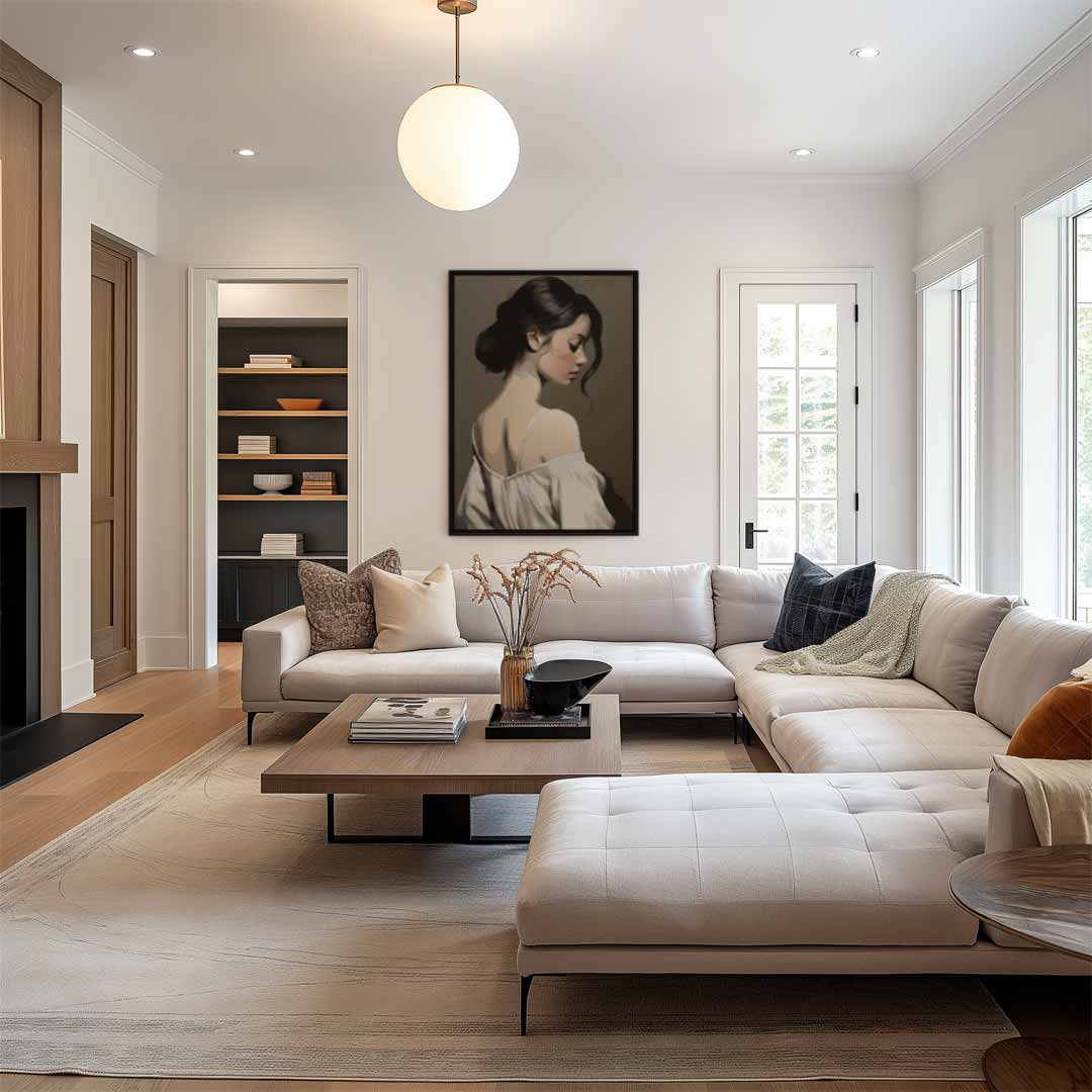 Elegant Zijaanzicht Portret Kunstwerk-canvas-dibond-plexiglas-wanddecoratie-WallArtistic