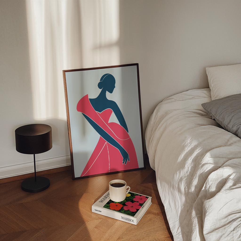 Elegante Vrouwelijke Silhouet Poster