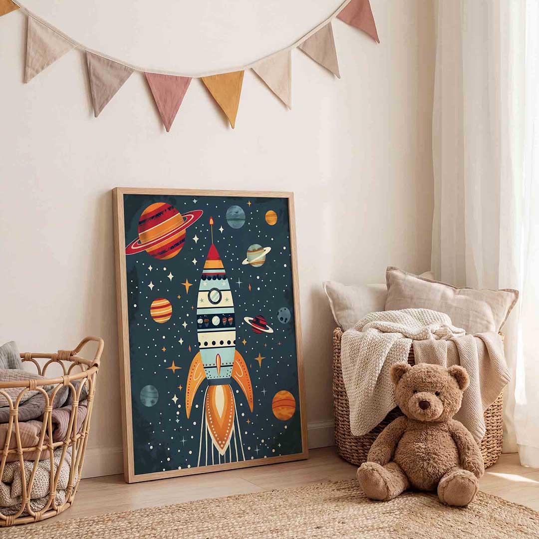 Raket en planeten Poster