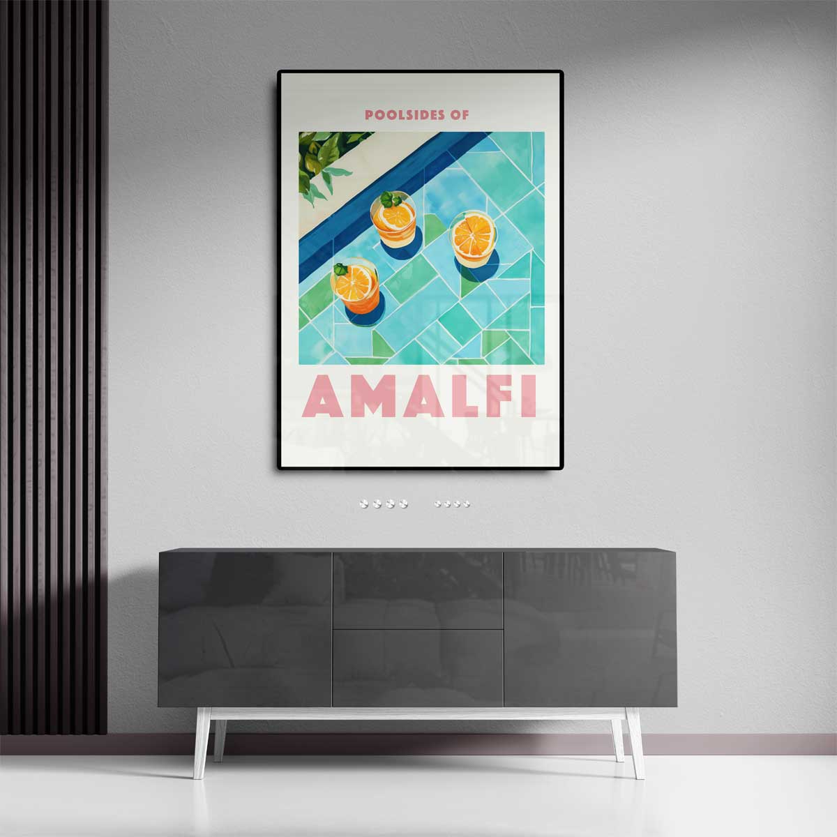 Poolside Genieten in Amalfi Kunstwerk-canvas-dibond-plexiglas-wanddecoratie-WallArtistic